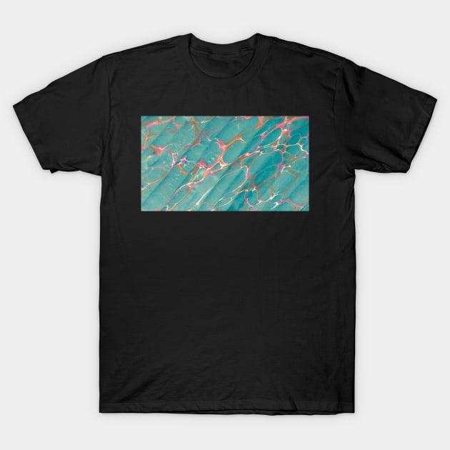 Aqua Wave Pattern T-Shirt by softbluehum